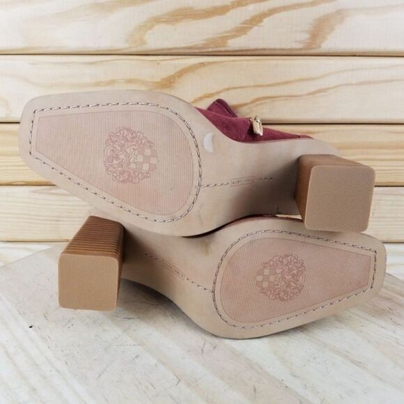 Vince Camuto 8 US Red Suede Leather Lace-Up High Heel Ankle Boots Booties NEW - Picture 9 of 11